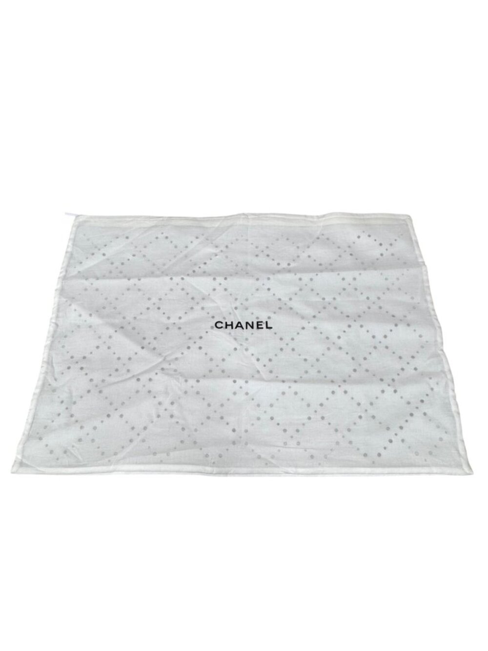 Chanel White Cotton Dust Bag Zipper For Purse Handbag 18” X 13" Storage Gift